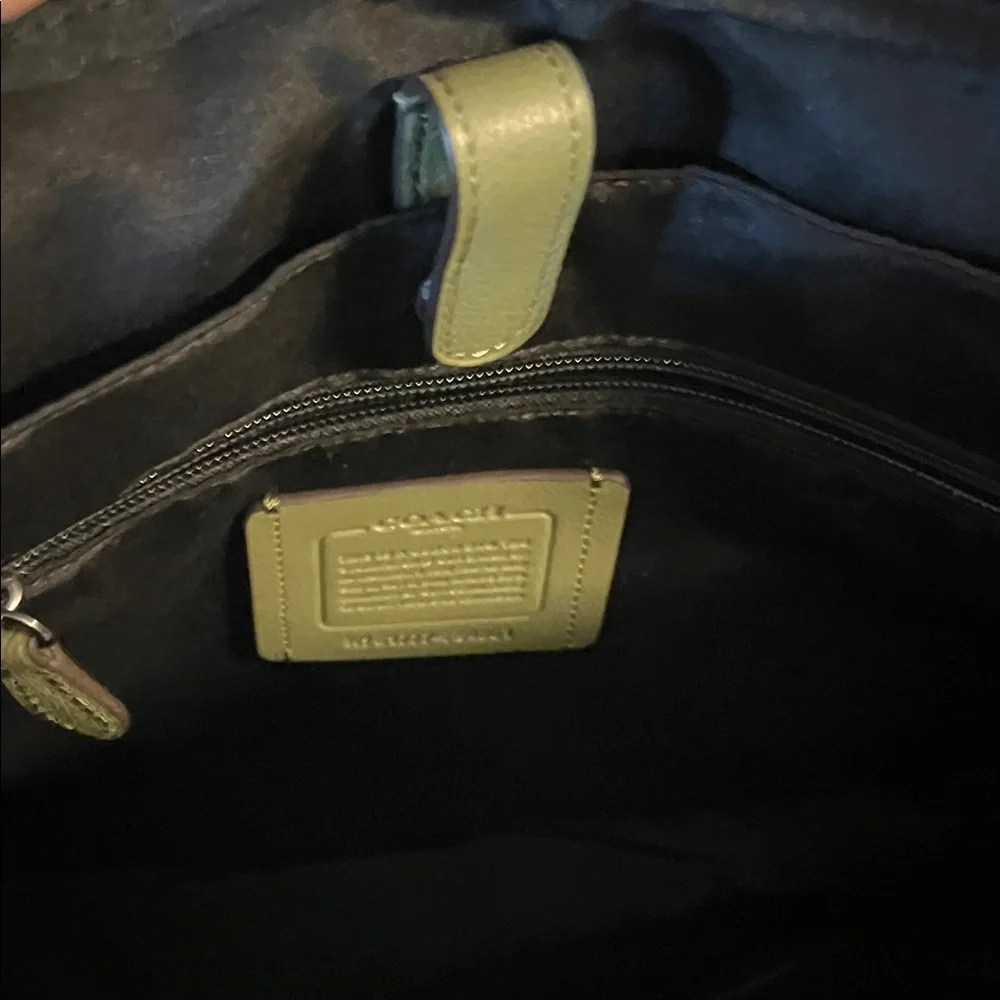 Coach Green Leather Laptop Bag